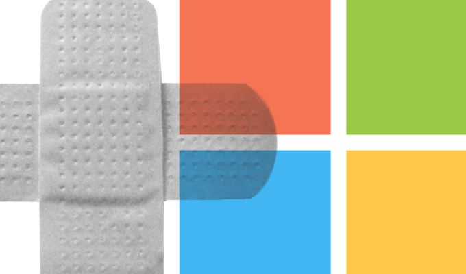 microsoft windows logo with a bandage' logo with a bandage