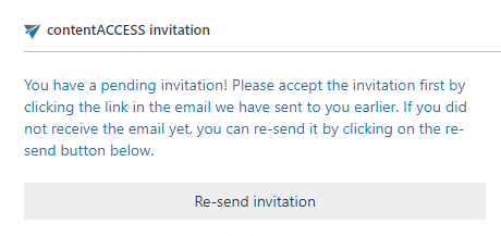 contentACCESS pending invitation warning