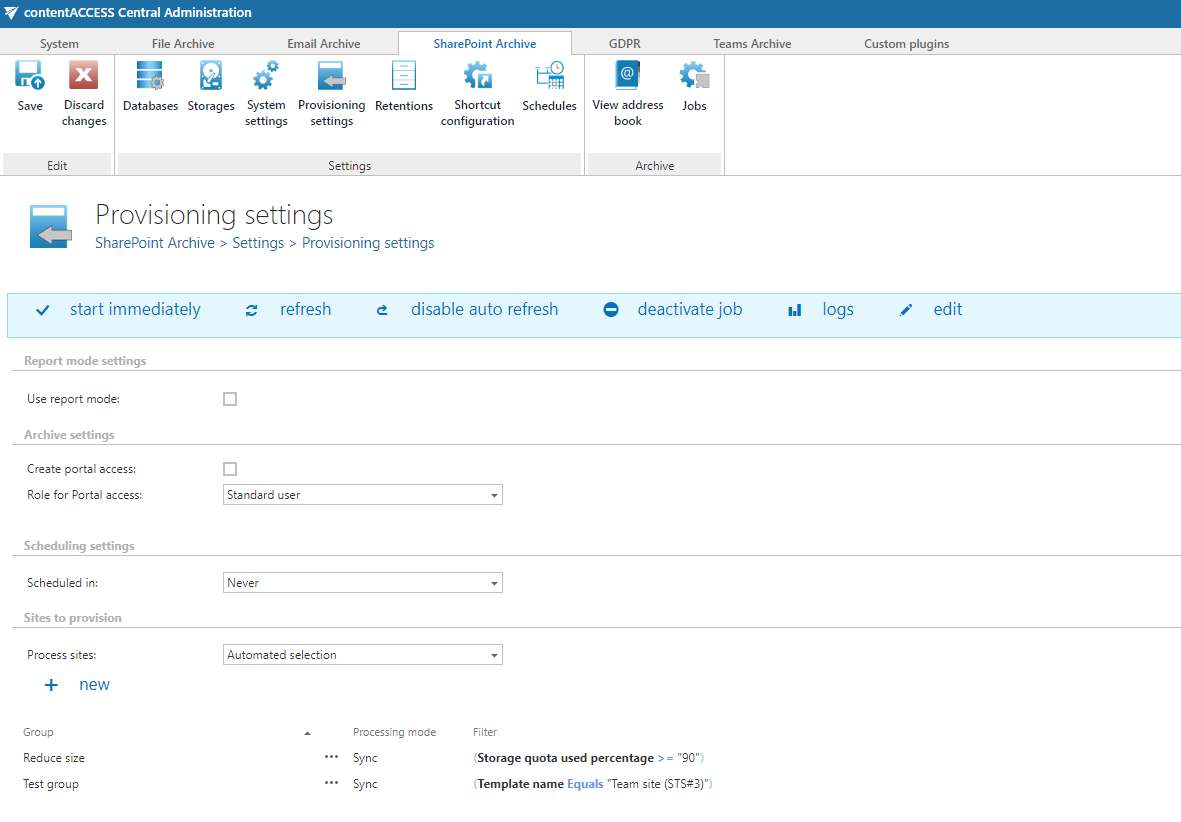 Automated SharePoint site provisioning